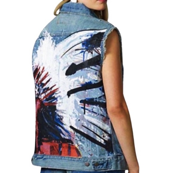 DENIM & SUPPLY RALPH LAUREN Hand Painted Tailored Denim Vest - Picture 2 of 12